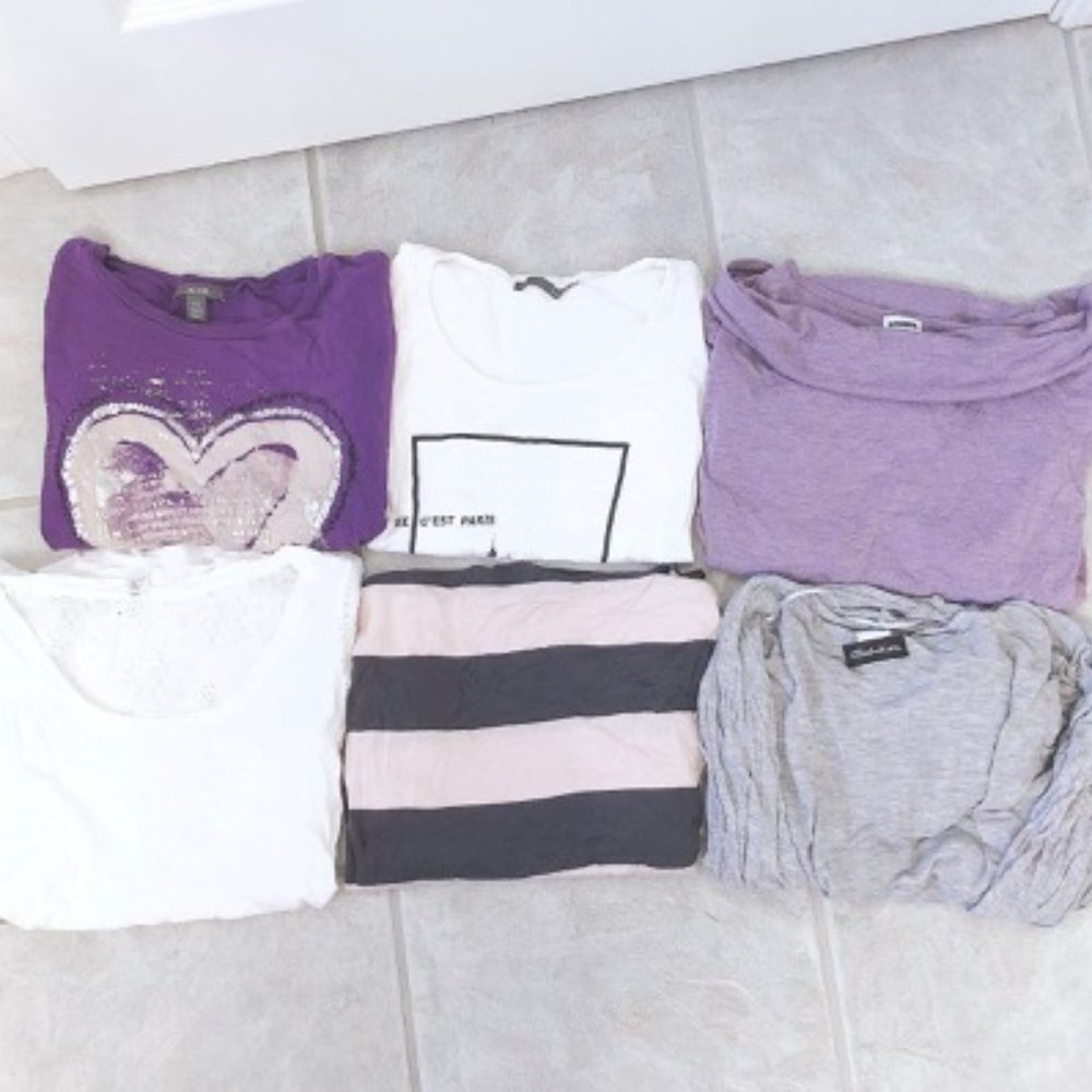 4 Top Bundle Short Sleeve Long Sleeve Cardigan (Size Small)